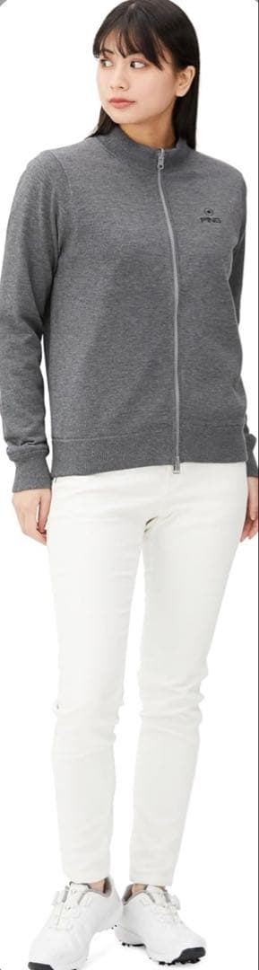 S ☆新品☆ ピン ニットブルゾン リバーシブル　レディース　ゴルフ　グレー