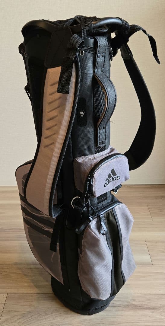 adidas アディダス キャディバッグ ゴルフバッグ 黒 グレー スタンド式