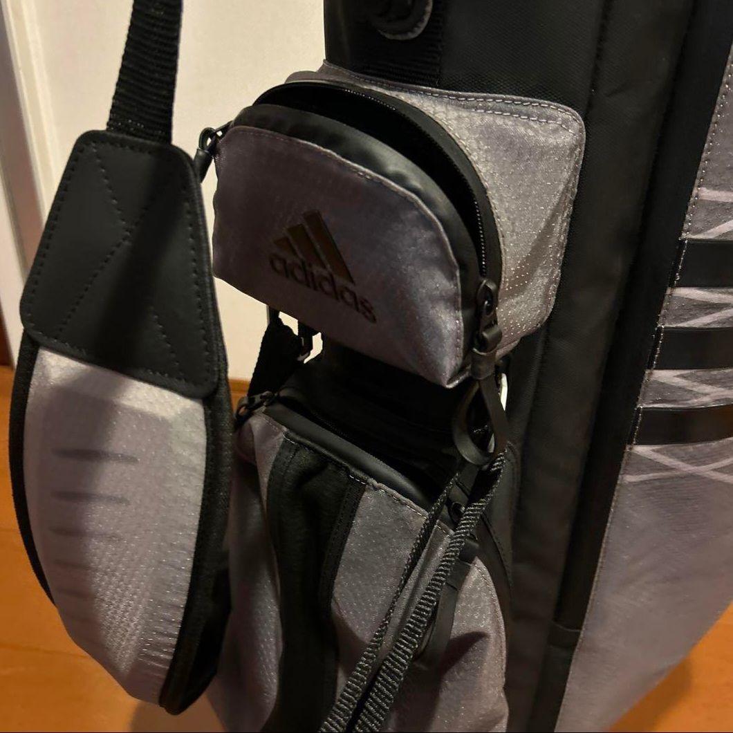 adidas アディダス キャディバッグ ゴルフバッグ 黒 グレー スタンド式