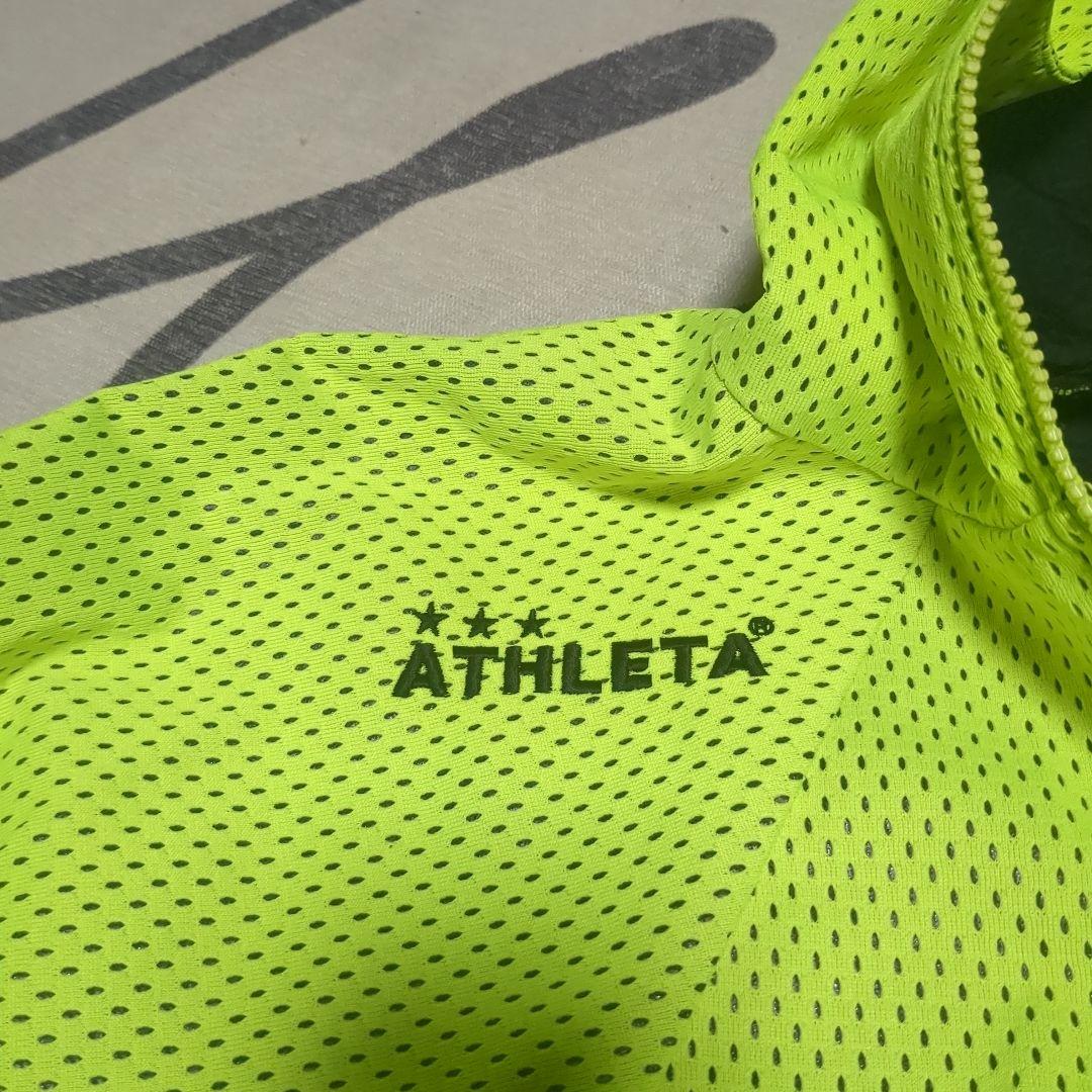 ATHLETA メンズフード付きメッシュ柄ジャケット 蛍光イエロー　Oサイズ