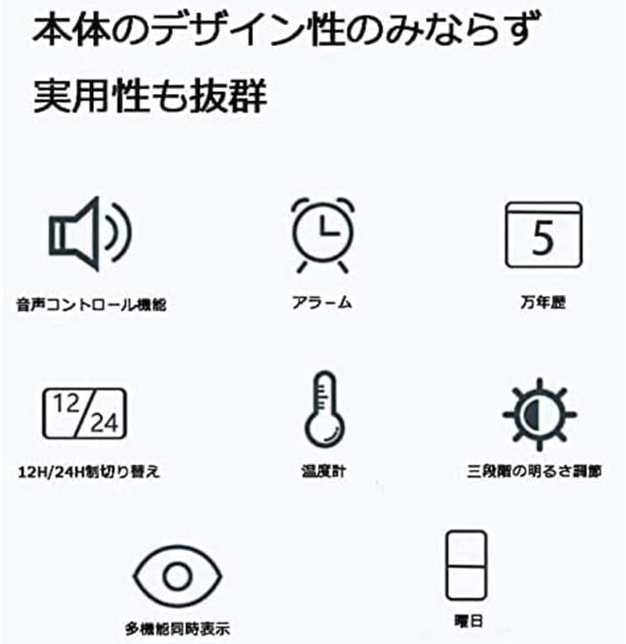 おしゃれ クロック 掛け時計 北欧風 デジタル電子時計 自動点灯 夜でも見える