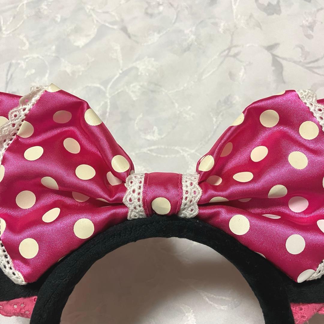 ディズニー　ミニー 　イヤリング　レース　カチューシャ　ピンク　ピアス　ハート