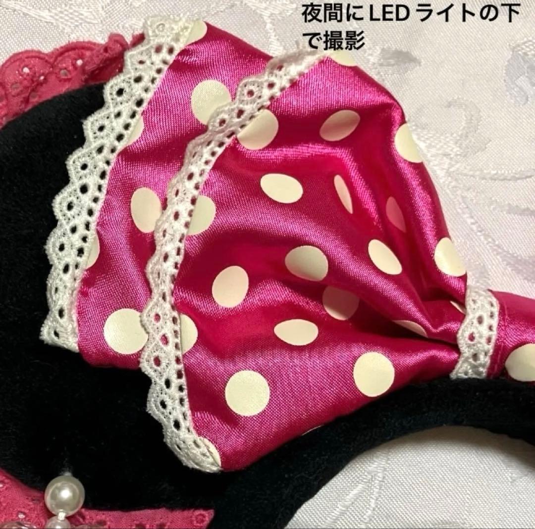 ディズニー　ミニー 　イヤリング　レース　カチューシャ　ピンク　ピアス　ハート