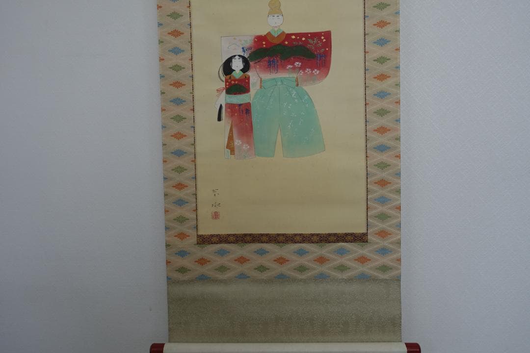 掛け軸　立雛　　SOUVENIR FOR FOREIGNERS 端午節句