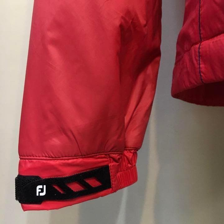 フットジョイ◆ジップアップ 中綿 ナイロン ジャケット◆レッド Mサイズ