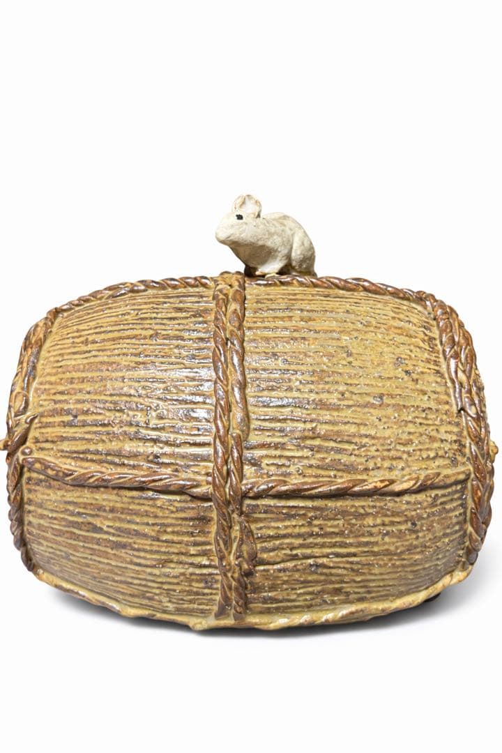 中野晃嗣 陶彫 子 ねずみ 置物 共箱 栞付 干支 陶芸作品　限定品