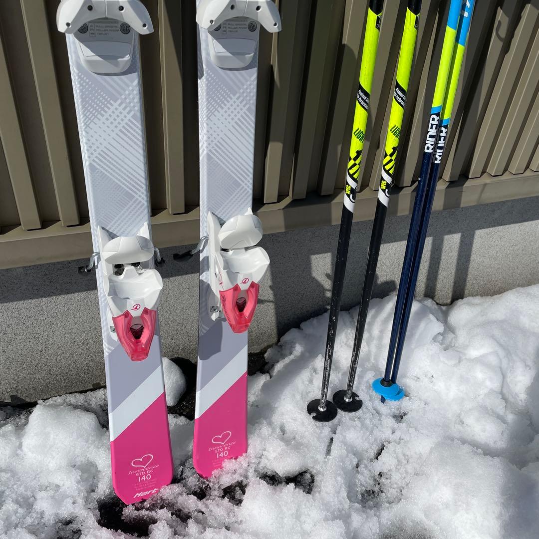 1回使用　hart スキー板　140 ストック　HEAD LEKI 2本セット