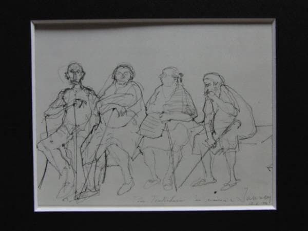 ジャンセン、【アンティコリ村の人達】、希少画集画、高級新品額・額装付