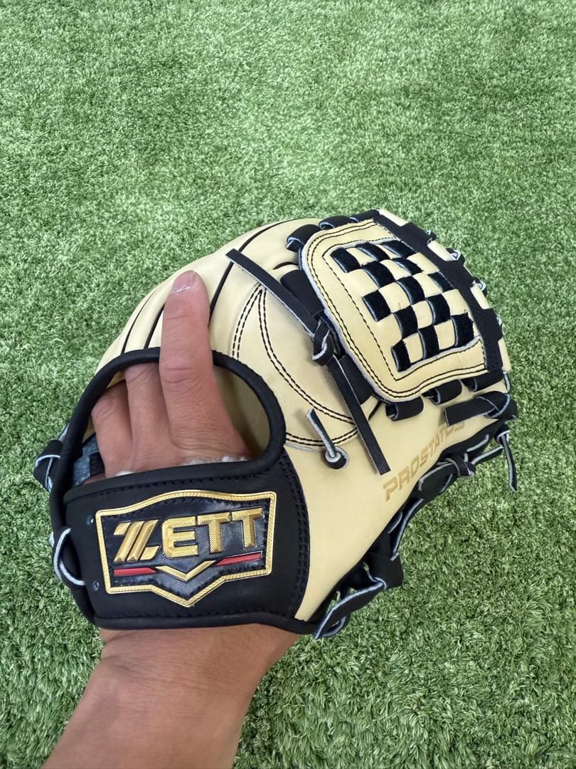 ✨源田モデル✨ZETT プロステイタス 軟式オーダーグローブ ベージュ/ブラック