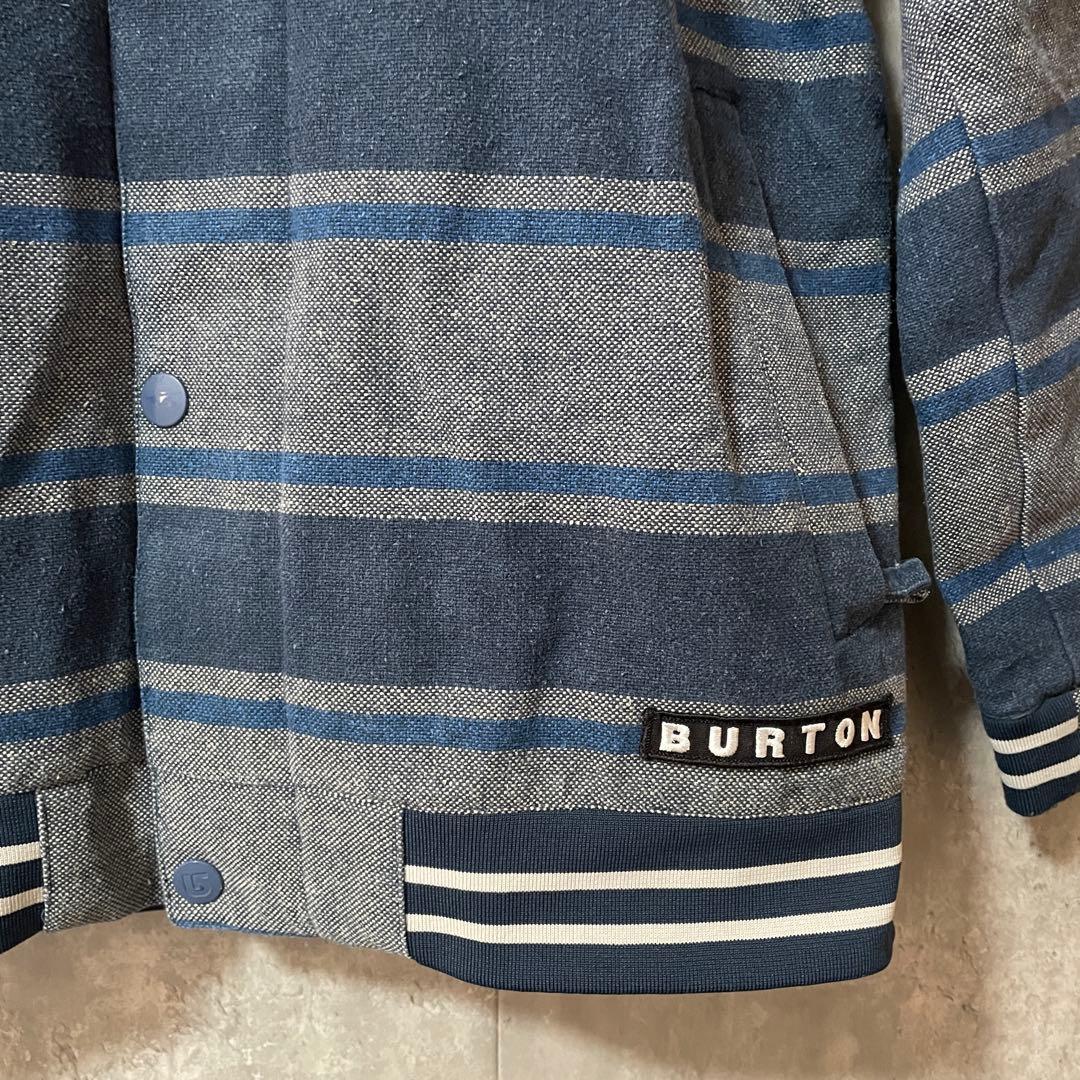 Burtonバートンスキーウェアスノーボードジャケットパーカー紺青ブルーボーダー