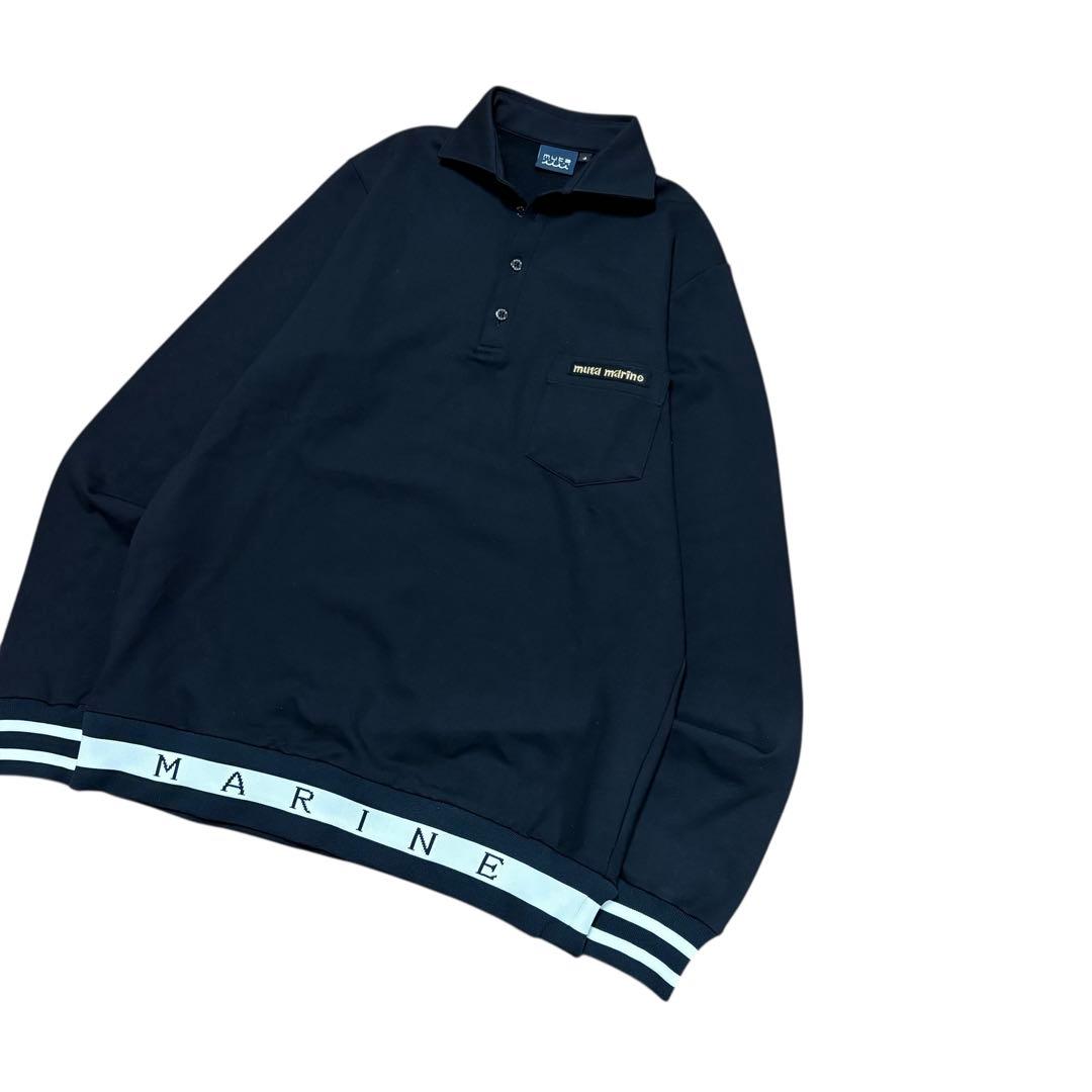 [極美品]muta MARINE ムータマリン ブラック ポロシャツ ゴルフ S