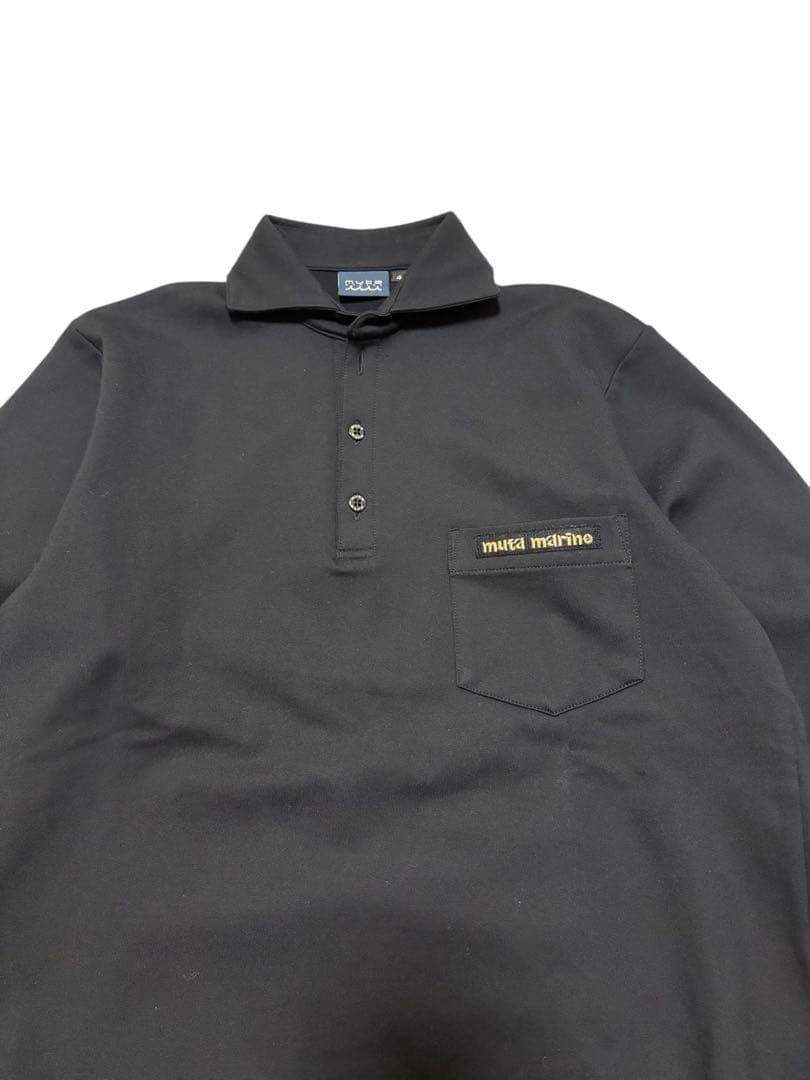 [極美品]muta MARINE ムータマリン ブラック ポロシャツ ゴルフ S