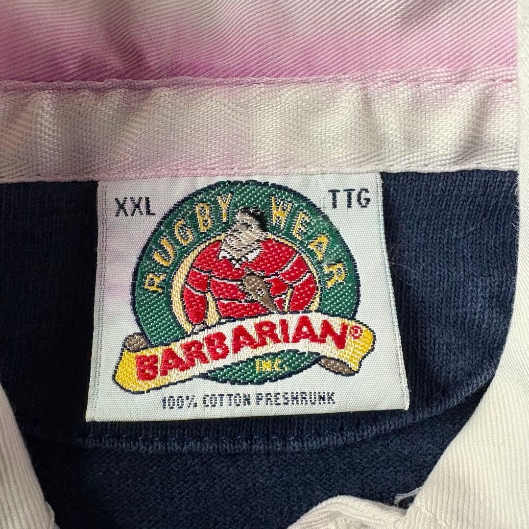 【90sカナダ製】バーバリアン　極太ボーダー　ヴィンテージ肉厚ラガーシャツ