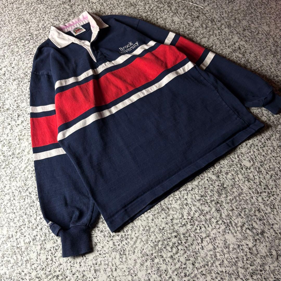 【90sカナダ製】バーバリアン　極太ボーダー　ヴィンテージ肉厚ラガーシャツ