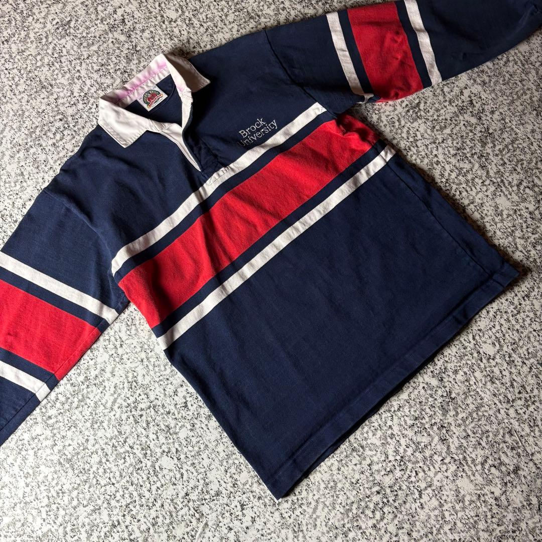 【90sカナダ製】バーバリアン　極太ボーダー　ヴィンテージ肉厚ラガーシャツ