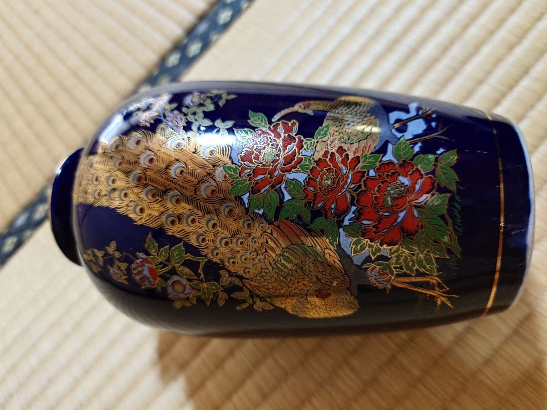 【豪華5点】中光作 金属飾り壺・九谷焼 陶泉 花瓶・七福神 掛け軸 縁起物セット