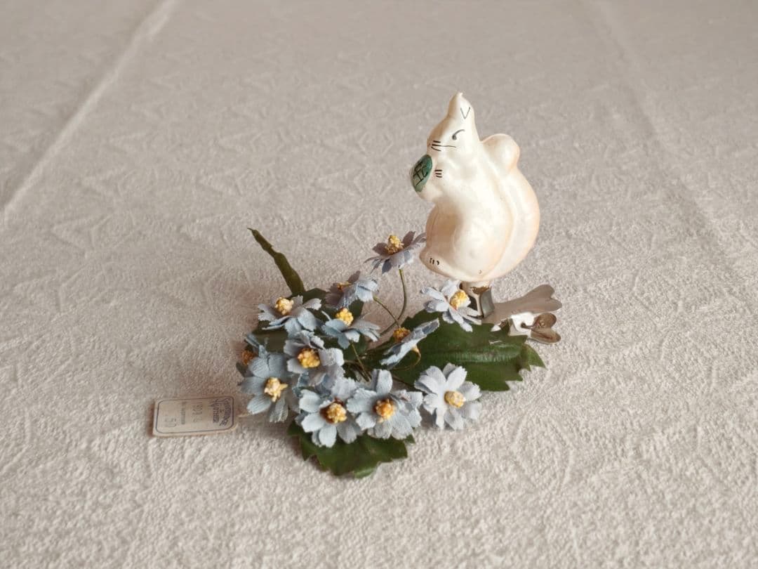 * vintage flower ❀ 布花 ライトブルーのお花 ブーケ