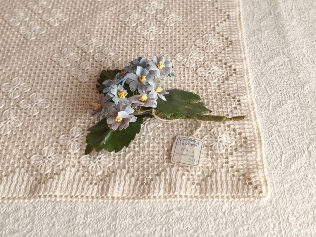 * vintage flower ❀ 布花 ライトブルーのお花 ブーケ