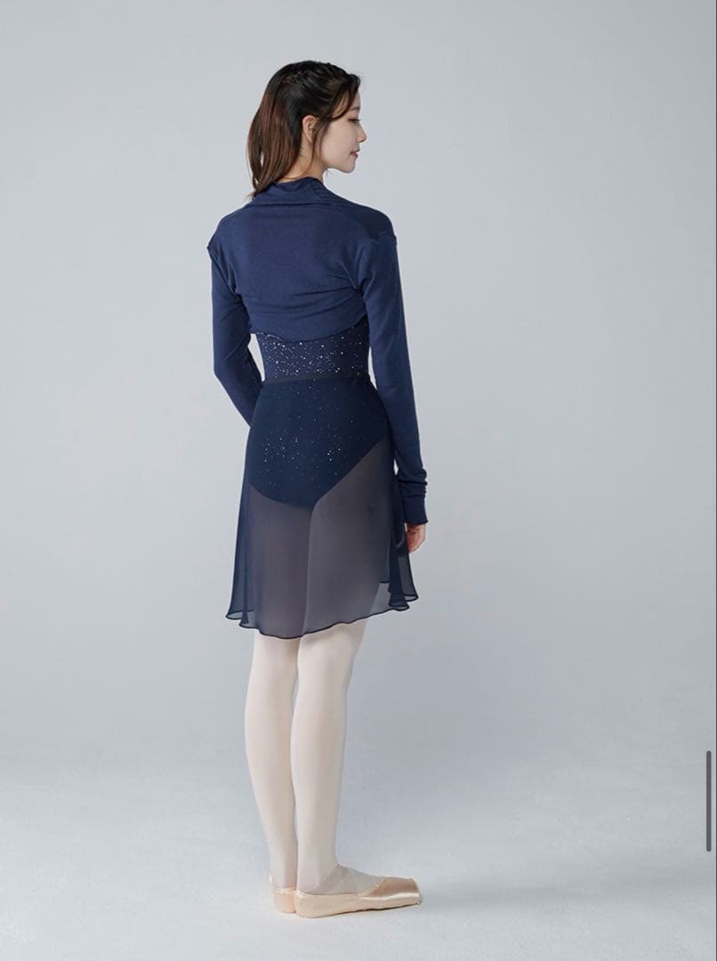 Byplie バイプリエ　ニットシャーリングシュラグ　ネイビー バレエ　トップス