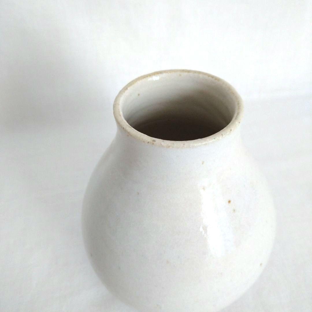 たくまポタリー 花活け つや白