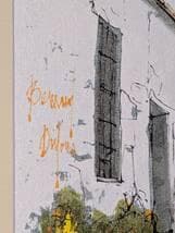 【真作】絵画　アクリル画8号　白壁の街角　ヨーロッパ風景画　スペイン風　Y10