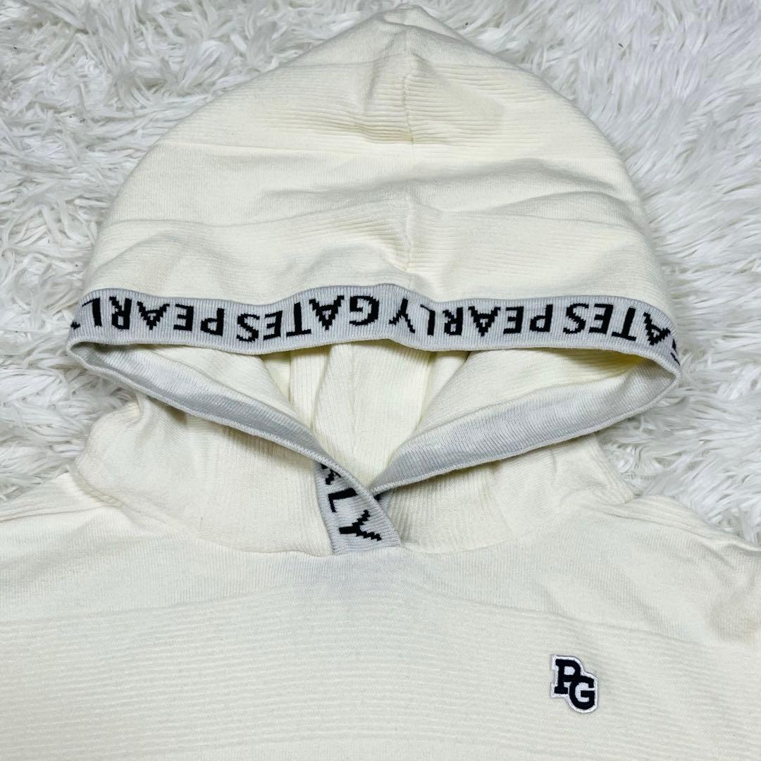 美品✨PEARLY GATES フード付きニットセーター ホワイト系 サイズ1