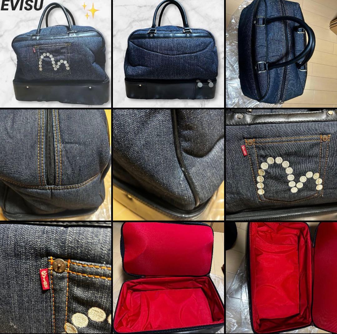 たかし EVISU エビス　ゴルフ　ボストンバッグ デニム×レザー