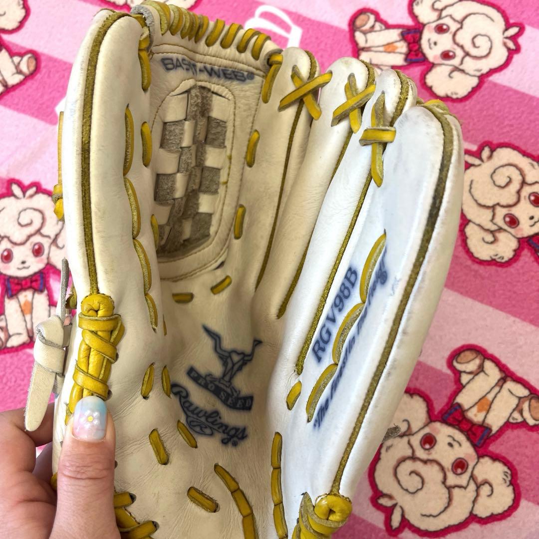 Rawlings 野球グローブ ホワイト/イエロー