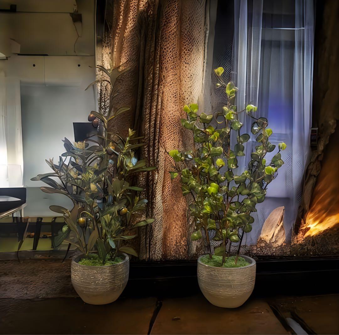 光触媒　人工観葉植物　ウォールグリーン　フェイクグリーン　オリーブとバロックＭ