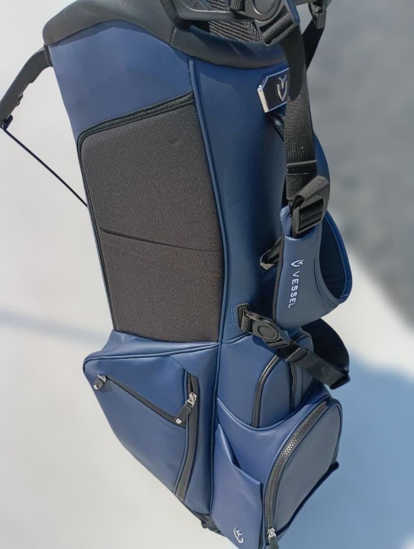 【超美品】VESSEL スタンドキャディバッグ 6分割 ネイビー 付属品完備