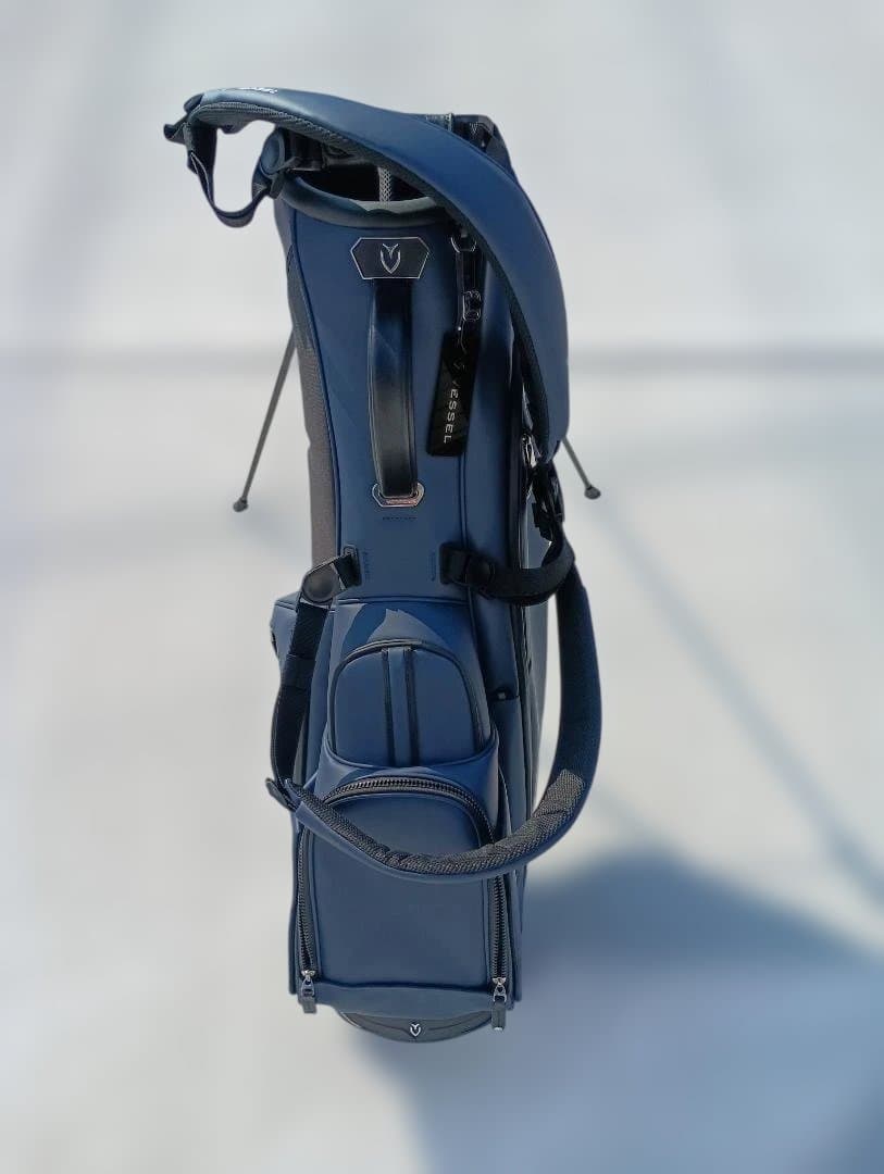 【超美品】VESSEL スタンドキャディバッグ 6分割 ネイビー 付属品完備