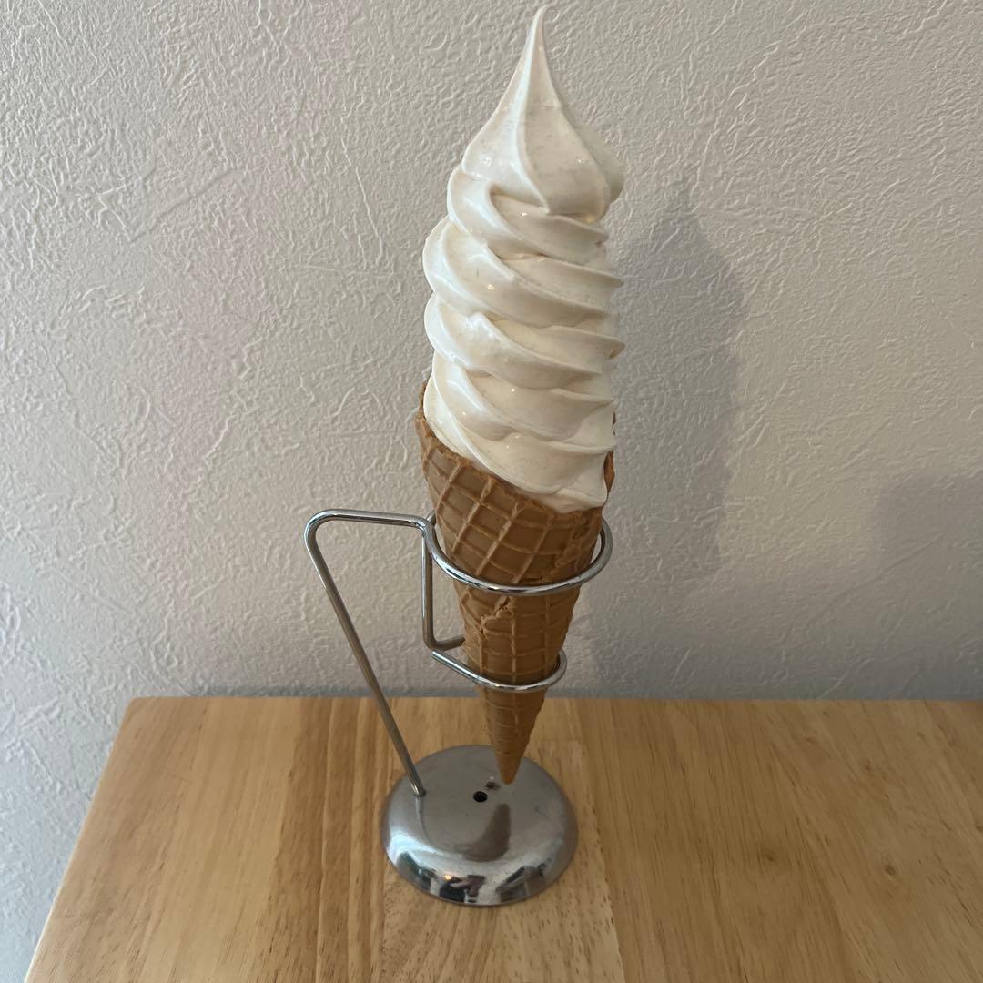 リアル✨食品サンプル ソフトクリーム バニラ スタンド付き オブジェ 店舗什器