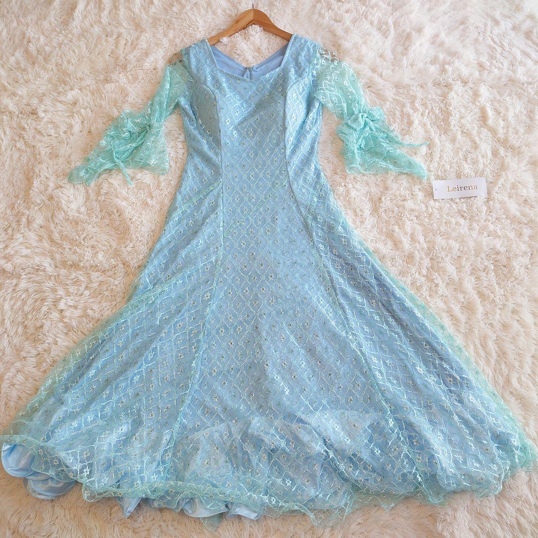 【新品】レイリーナ 社交ダンス ドレス ワンピース 袖シースルー