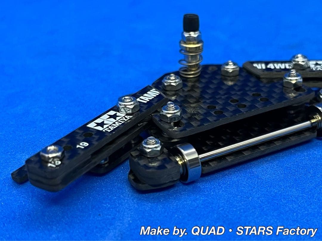 【ミニ四駆・MS用】1軸リヤアンカー／19mm対応＋リヤスキッド　フルカーボン
