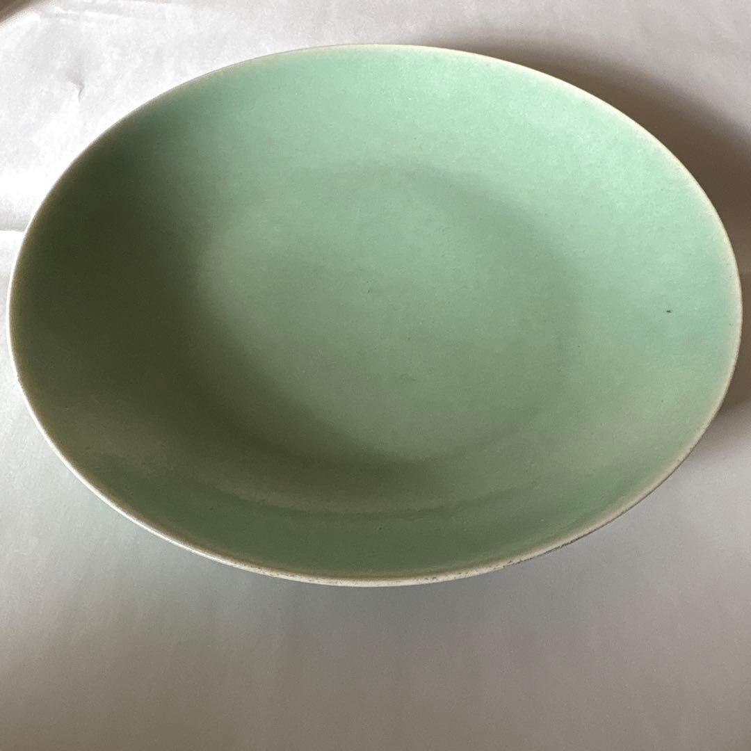 青磁皿　大清乾隆年製　16.5cm
