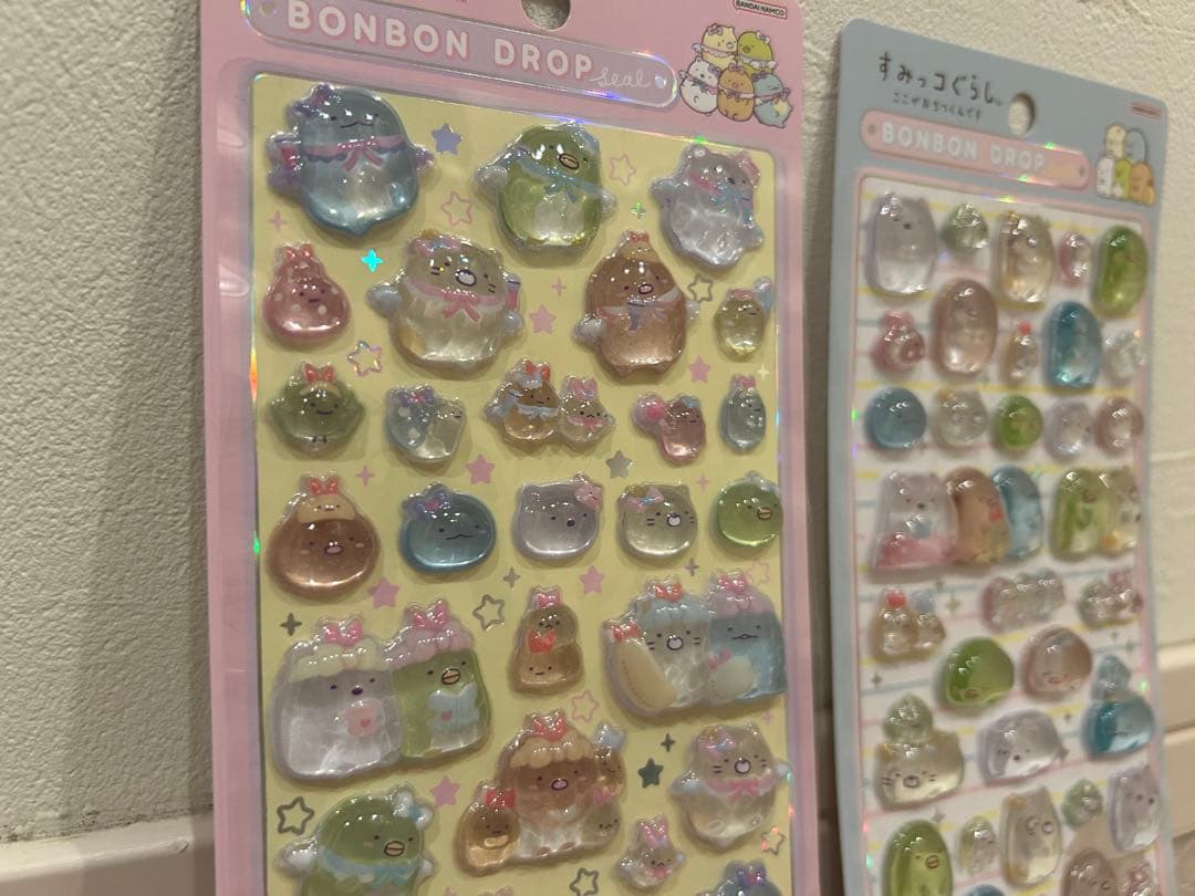 ボンボンドロップシール 正規品　すみっコぐらし　すみっこぐらし　ピンク　ブルー