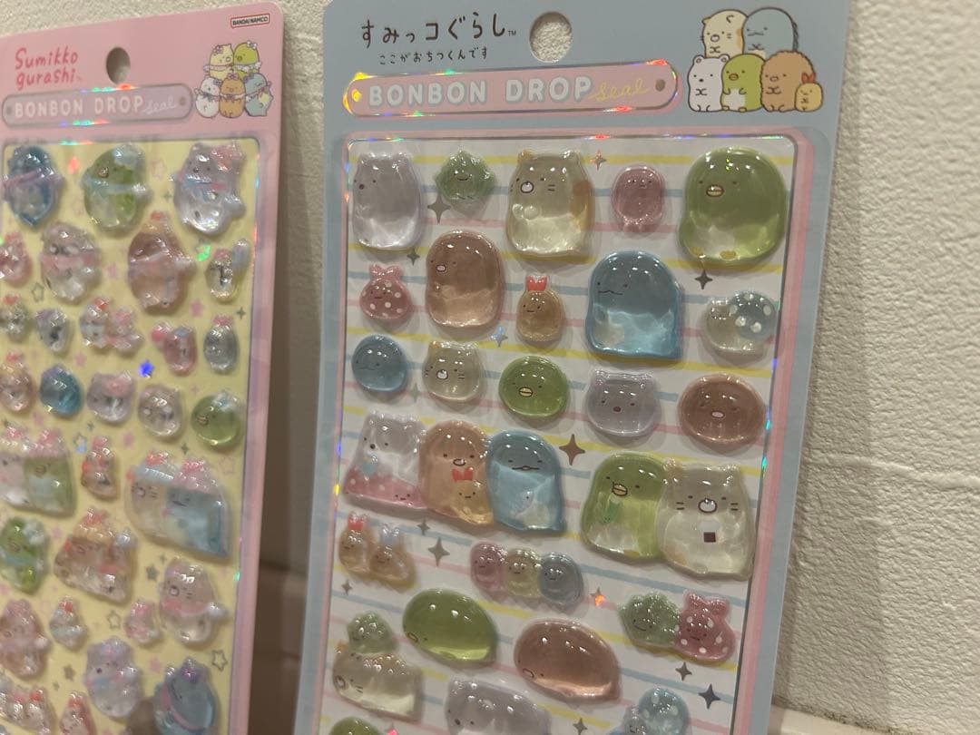 ボンボンドロップシール 正規品　すみっコぐらし　すみっこぐらし　ピンク　ブルー
