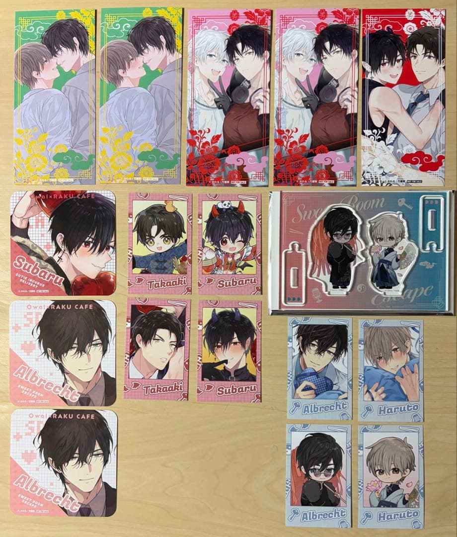 おわる　RAKU CAFE コラボカフェ　アクリルスタンド　コースター　カード