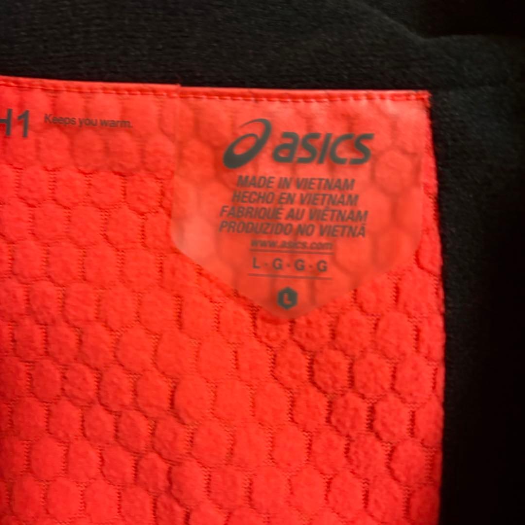 asics アシックス ブラック ジャージ　上下セットアップ　L