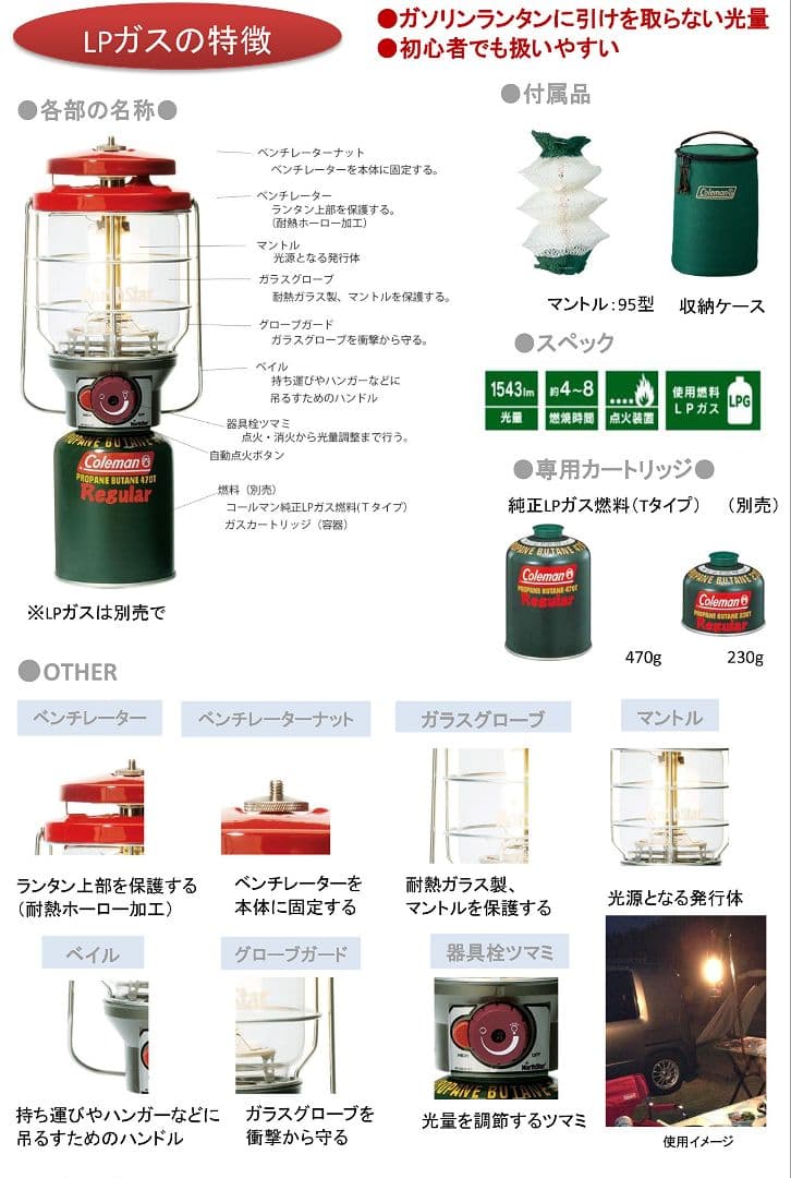 新品未使用 コールマンケース付 2500 ノーススター ランタン 赤