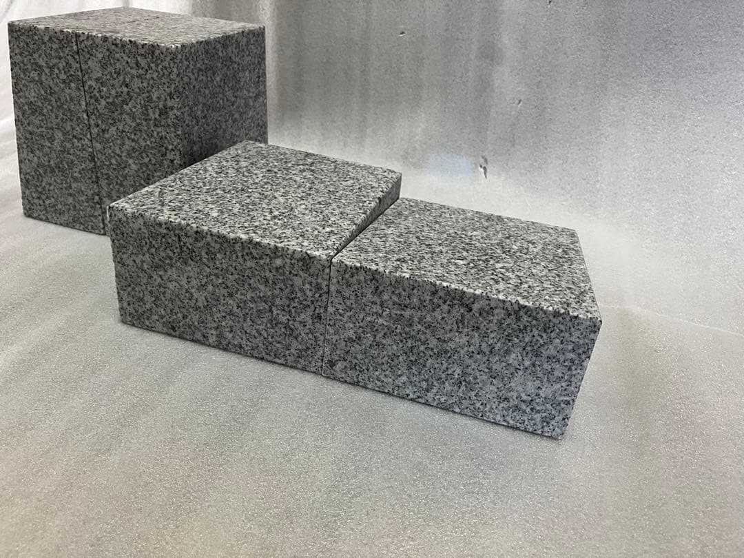天然御影石 ブックエンド 置物 4個セット（計14kg）砥石仕上げ/書石