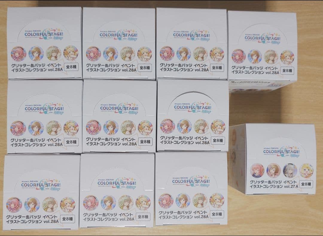 プロセカ　vol.27a、28a　グリッター缶バッジBOX【プロジェクトセカイ】