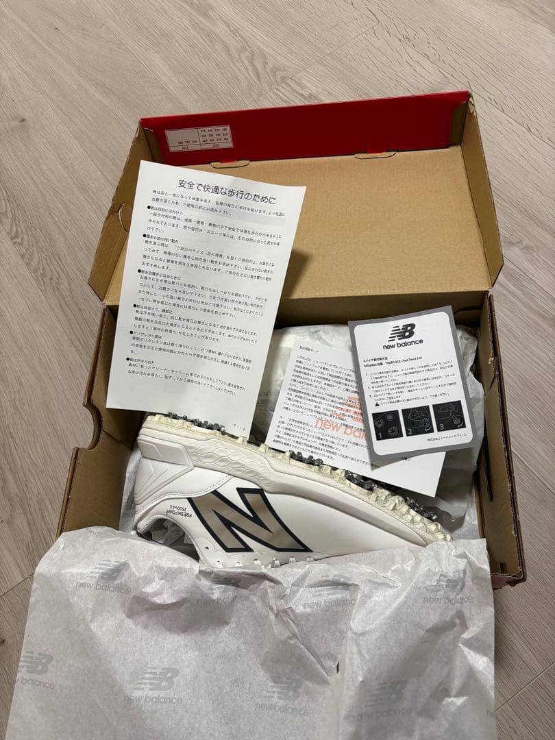 超美品竹田麗央プロ使用モデル希少価値ニューバランスゴルフシューズ2500 V4紐