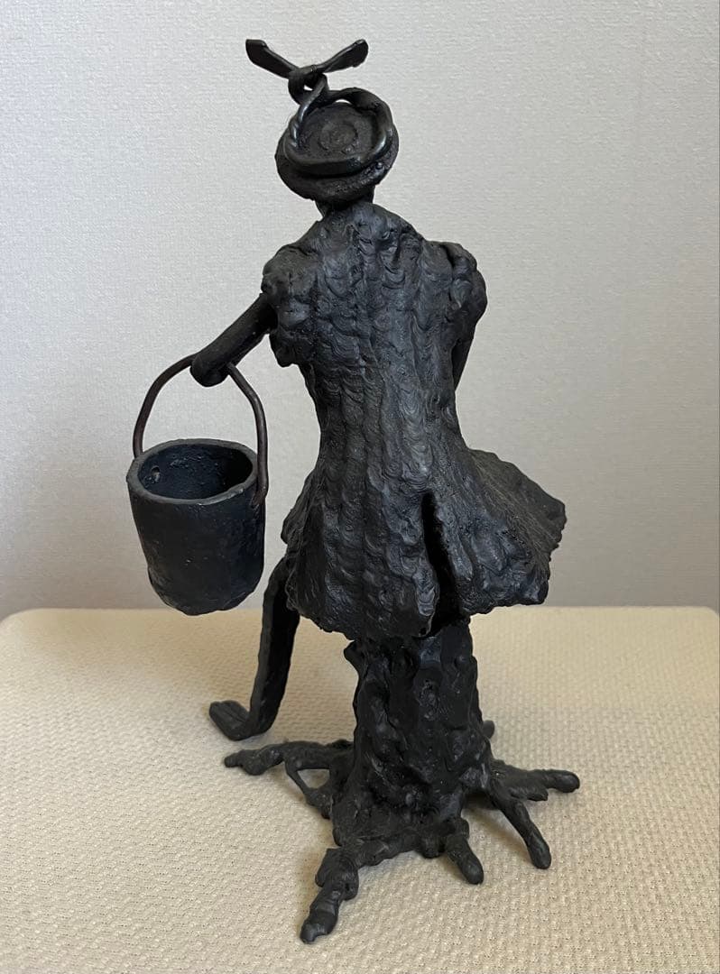アイアンオブジェ 鉄彫刻 高さ約26cm ハンドメイド　一点物風