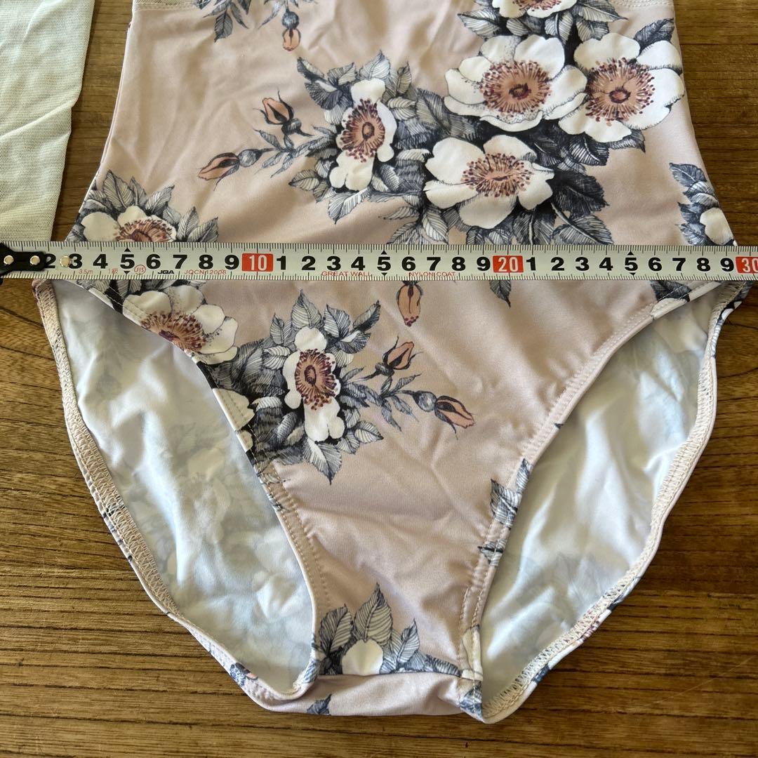 花柄7部袖レオタード