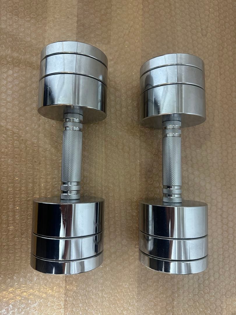 STEADY 可変式ダンベル 10kg 2個セット【クロームメッキ簡単重量調整】