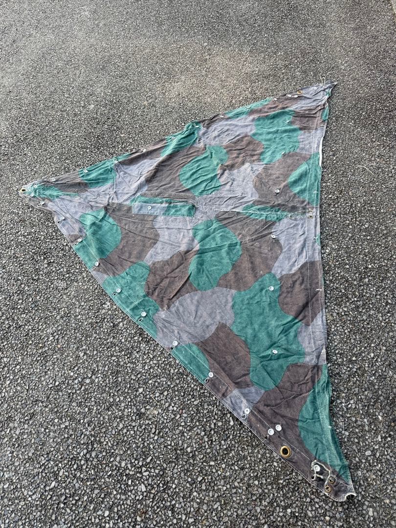 スウェーデン軍幕 4枚セット＋自作ポール付き　希少　ブッシュクラフト