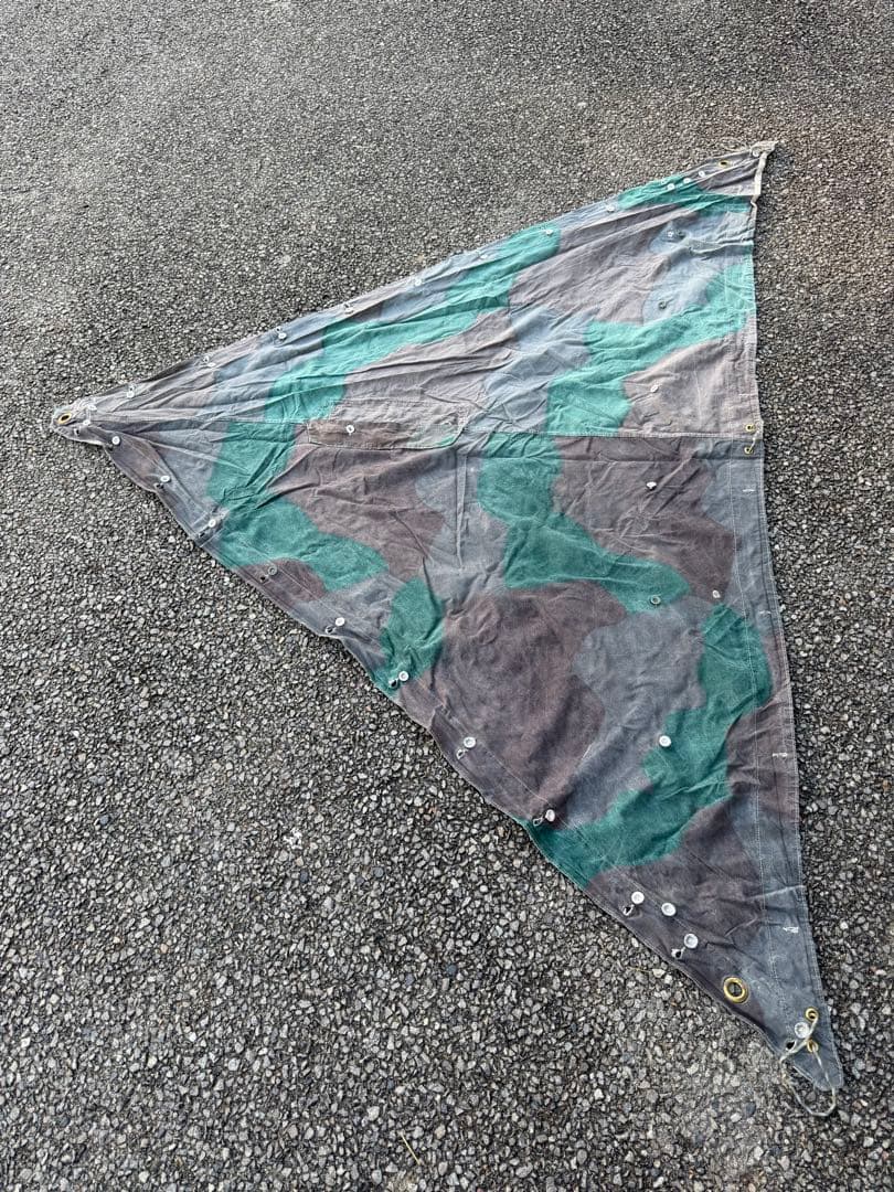 スウェーデン軍幕 4枚セット＋自作ポール付き　希少　ブッシュクラフト