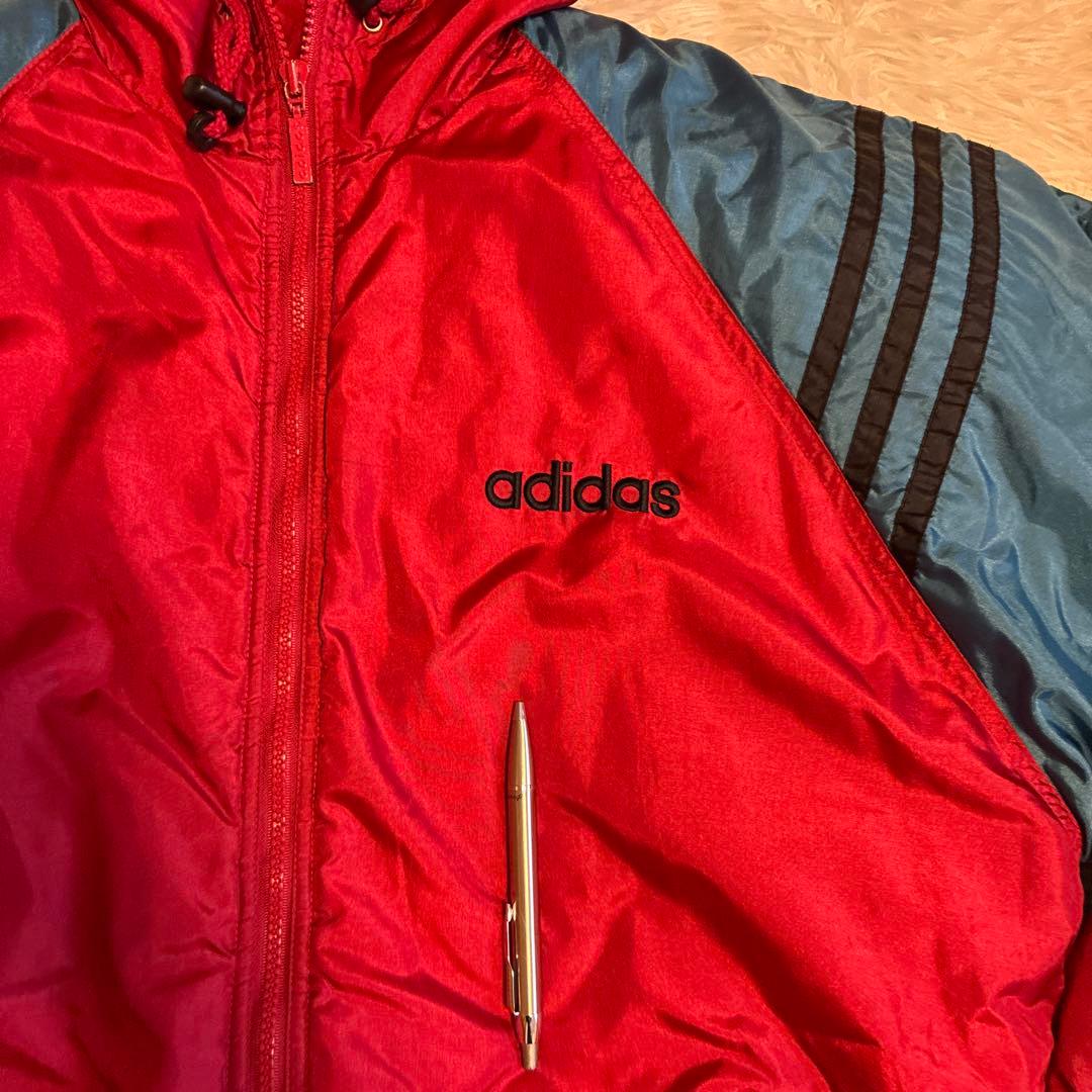 美品90'ヴィンテージ　adidas アディダス　フード中綿入りジャケット M