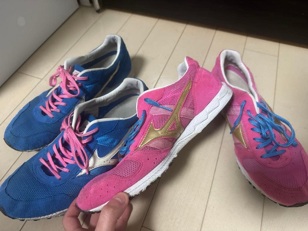 Mizuno オーダー ウェーブクルーズ 青 ピンク